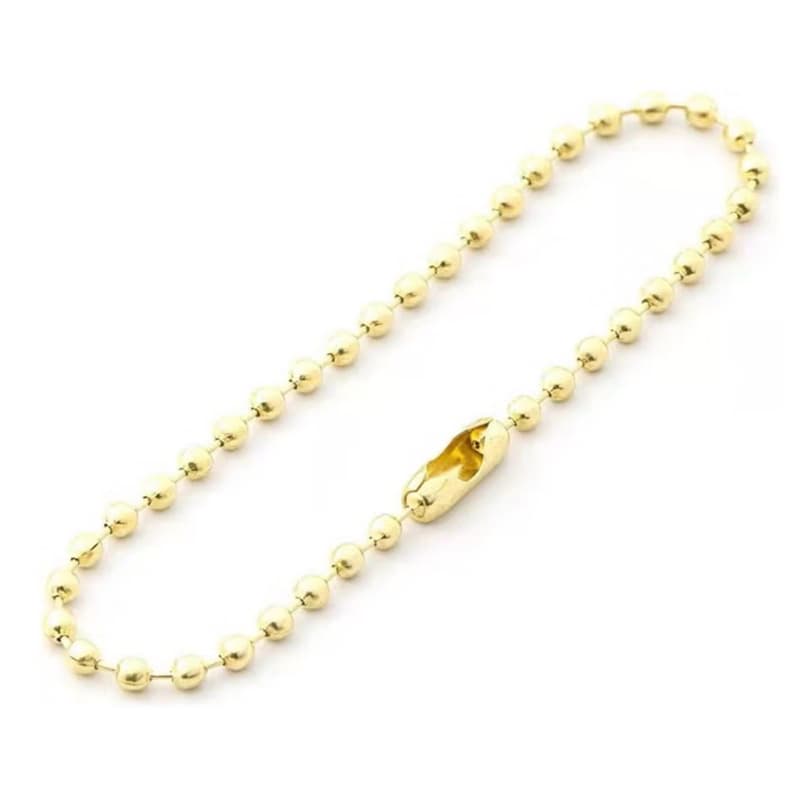 50 Corrente De Bolinha Ferro Premium Com Canoa 10cm Tag Chaveiro