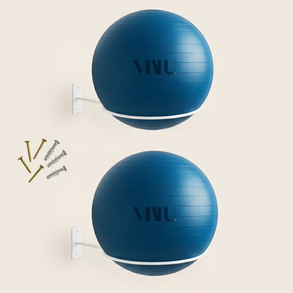 Kit 02 Suporte Bola Pilates Suiça + Parafuso E Buchas Reforçado