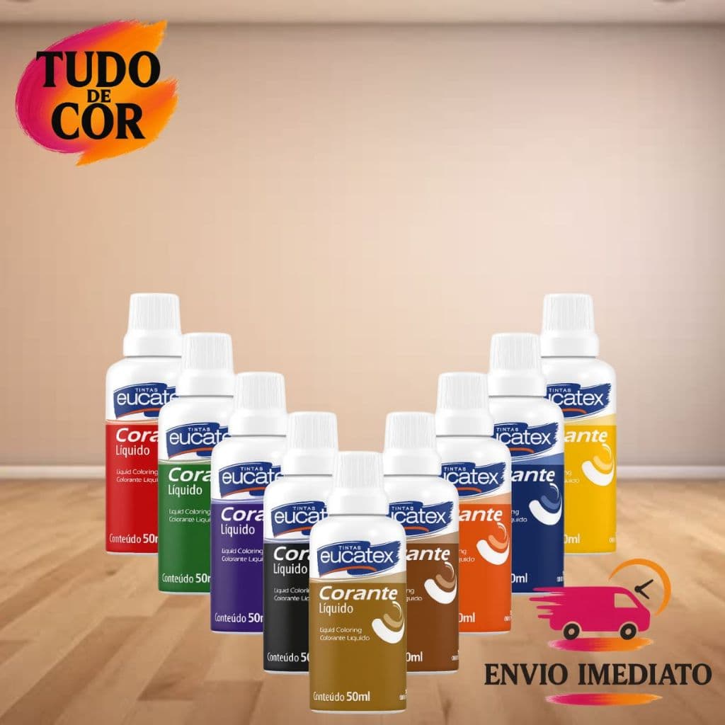 Corante Líquido Eucatex 50ml Bisnaga, Cores Vibrantes, Alto Rendimento, Para Tintas Acrílicas e PVA