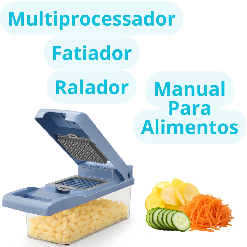 Fatiador De Alimentos Manual Celeste Batata Cebola Cenoura Beterraba Pepino