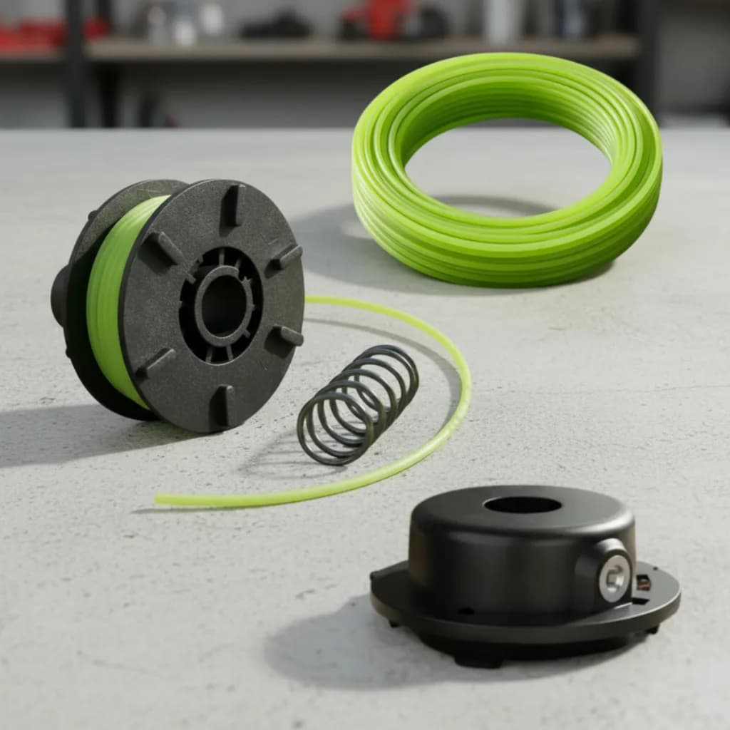 Kit Reposição Carretel, 20 Metros de Fio Nylon Original Tramontina, Tampa E Mola Roçadeira Preto