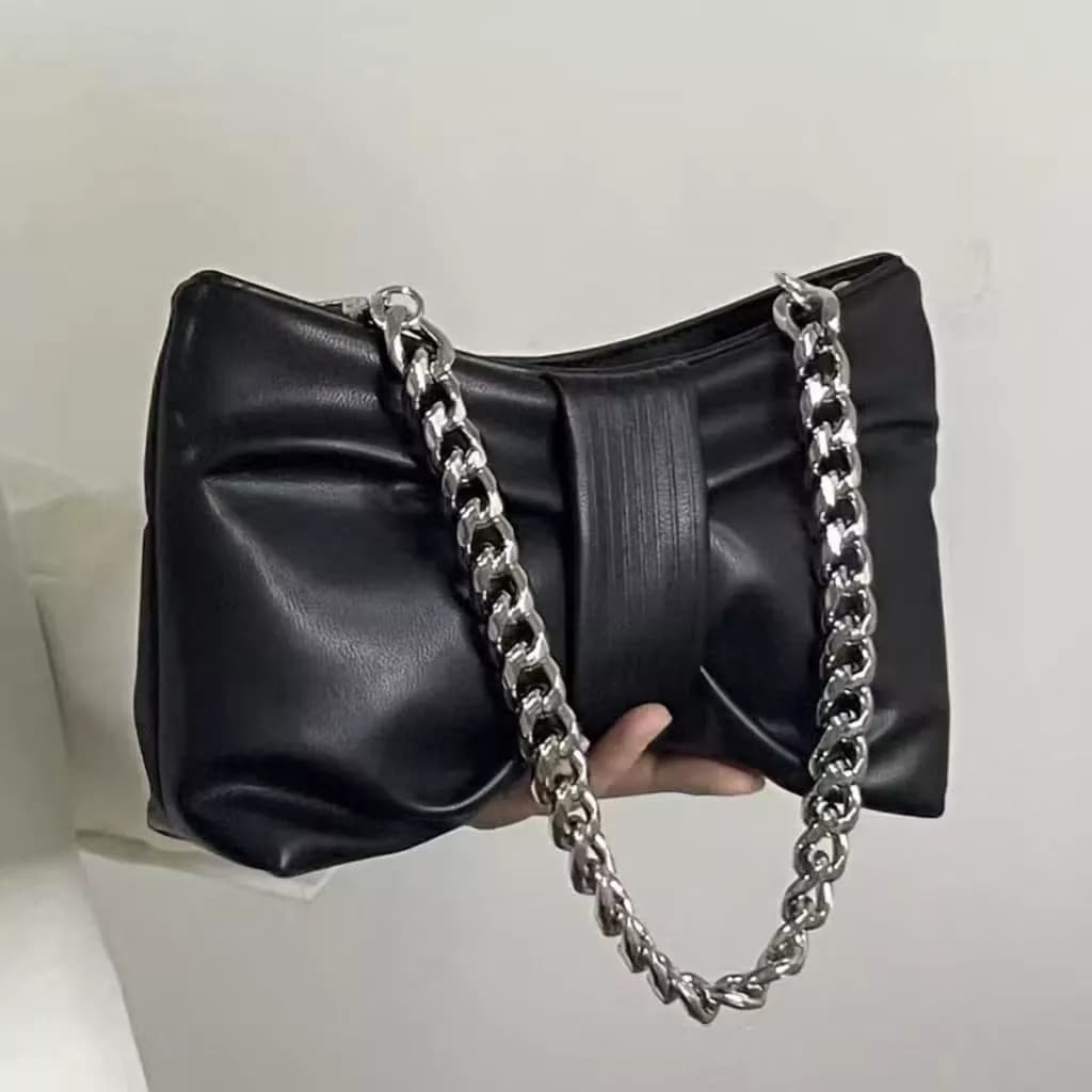 bolsa de ombro plissada de alta qualidade,modelo 2025