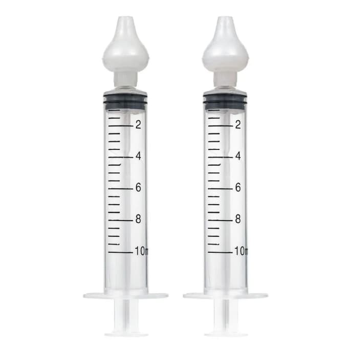 Kit 2 Seringas Lavagem Higienização Nasal Bico Silicone Buba Transparente