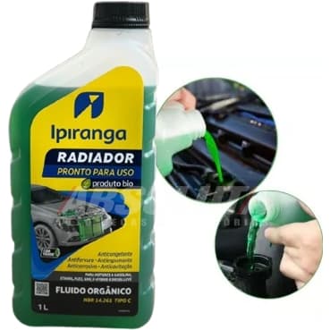 Aditivo Fluido Radiador Ipiranga VERDE pronto para uso Arrefecimento Agua Reservatório Radiador Van