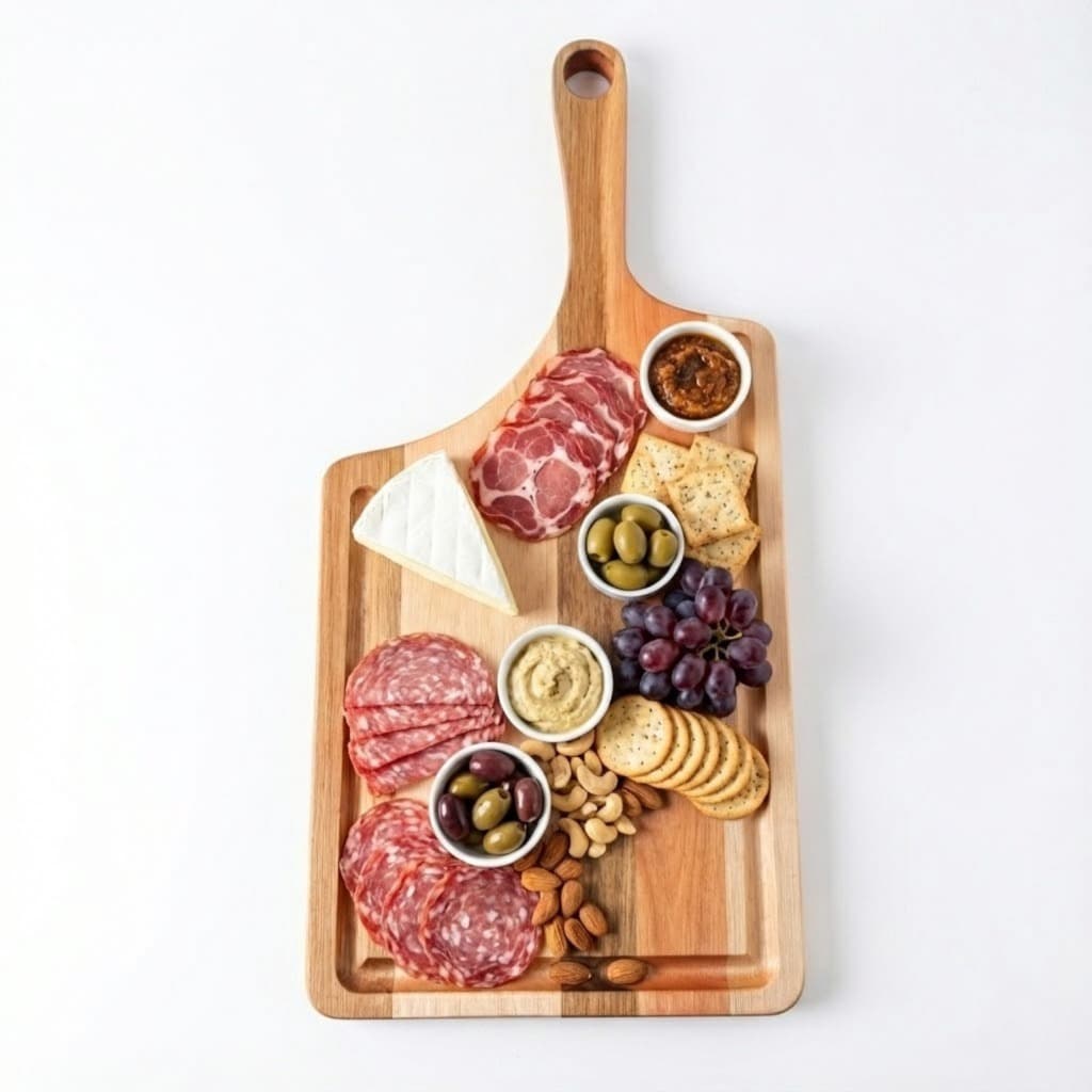 Tábua de Corte para Churrasco em Eucalipto Painel Petisqueira Decorativa