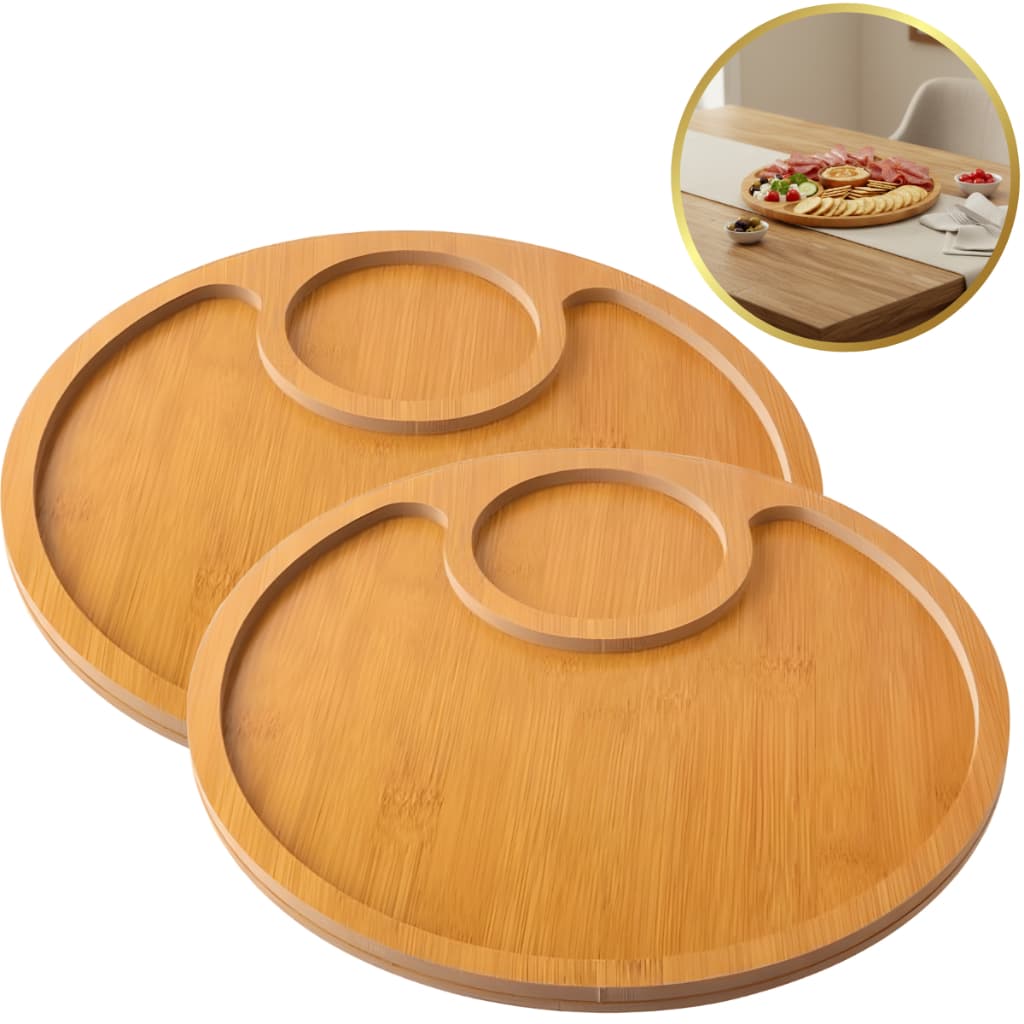 KIT 2 Petisqueira Redonda Servir Petiscos Frutas 29x29
