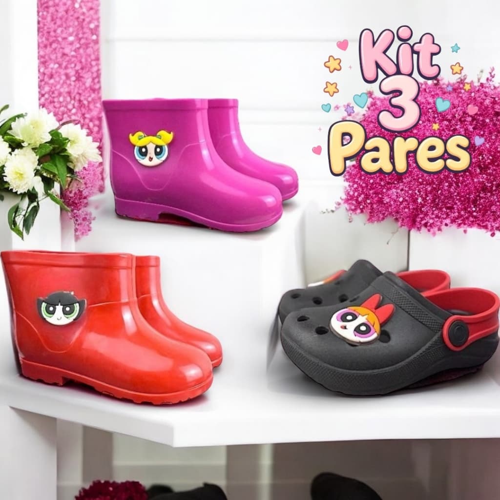 Galocha Infantil Meninas Super Poderosas Leve e Confortável Sola Antiderrapante Varios Modelos