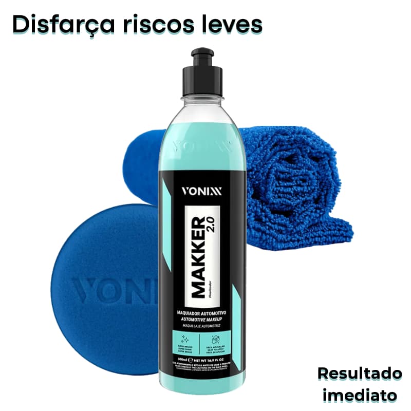 Kit Makker Vonixx 500ml + Aplicador(vonixx/kers) + Toalha – Disfarça Riscos Leves e Dá Brilho