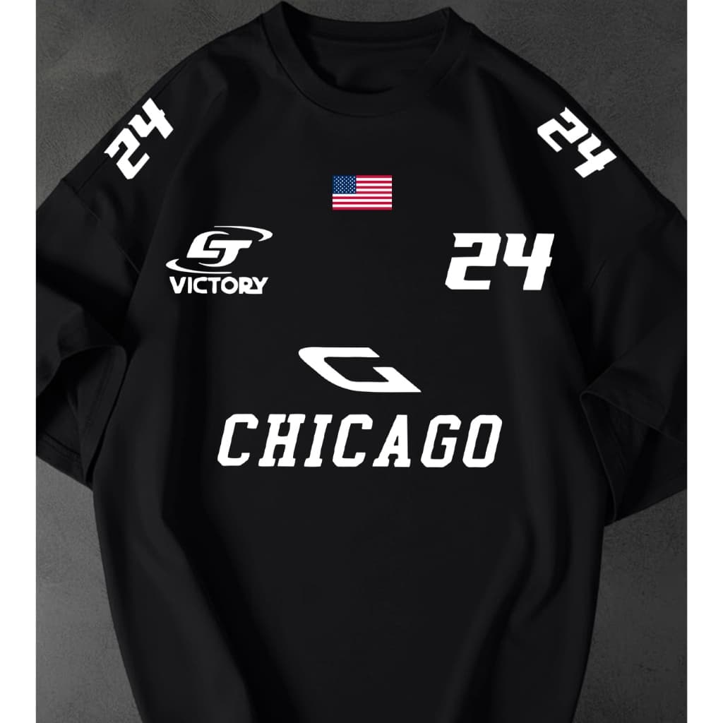 Camisetão Feminina Chicago 24 Estampada Streetwear Oversized Estilosa Tshirt 100% Algodão Premium
