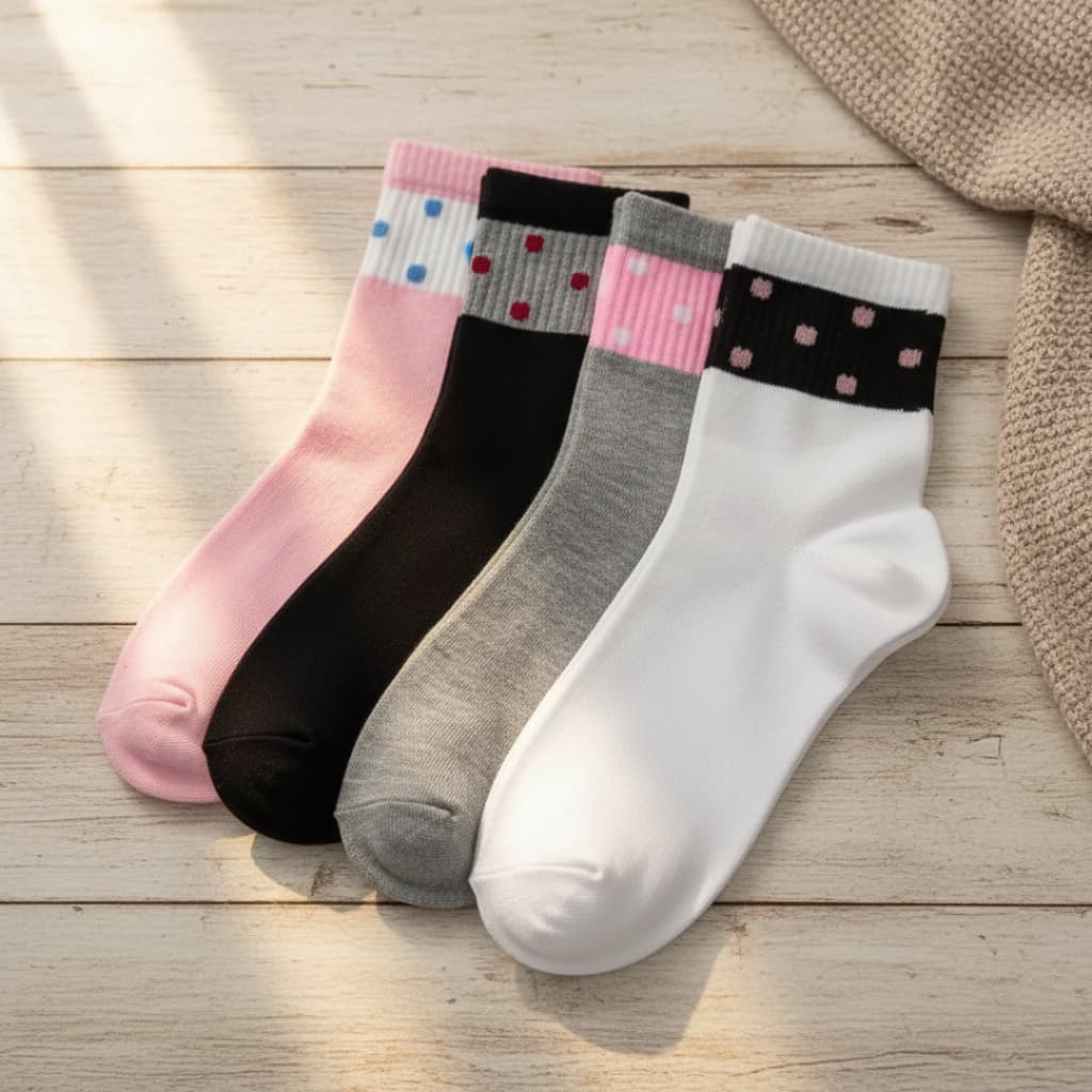 Kit Meia Pares Feminina Longa Estampada Sortida - Confortável e Macia | Tamanho 35-40