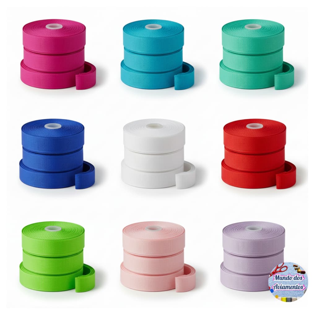 Kit Fitas Gorgorão 10/22/38mm - Escolha a Cor e o Corte (2m, 5m ou 10m)