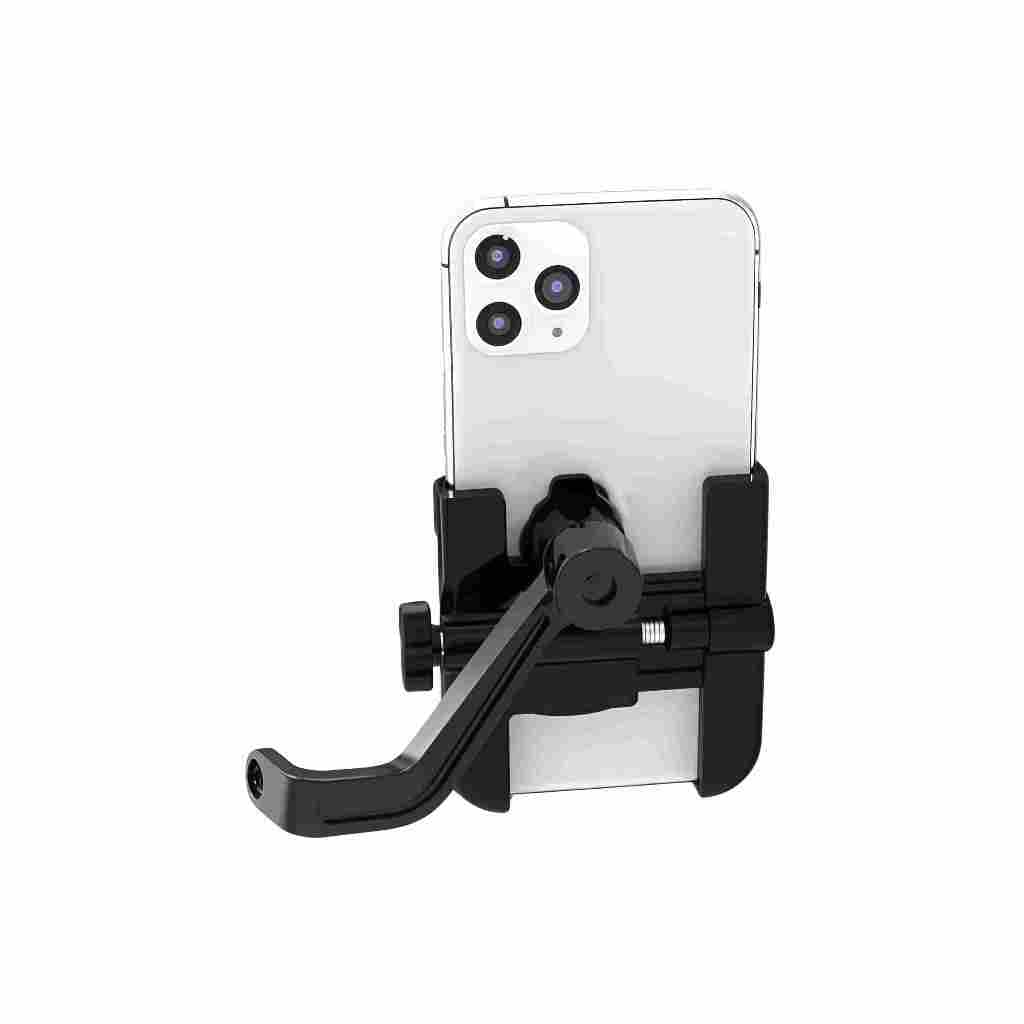 Suporte C2 para Celular em Espelho Retrovisor –Motos/ Bicicleta/Elétrica - Alumínio, Rotação 360°