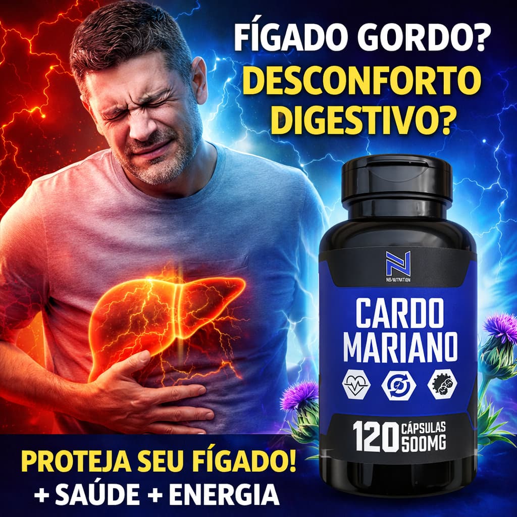 Cardo Mariano 120 Cápsulas 500mg Fígado Saudável, Desintoxicação Natural, Alívio Digestivo