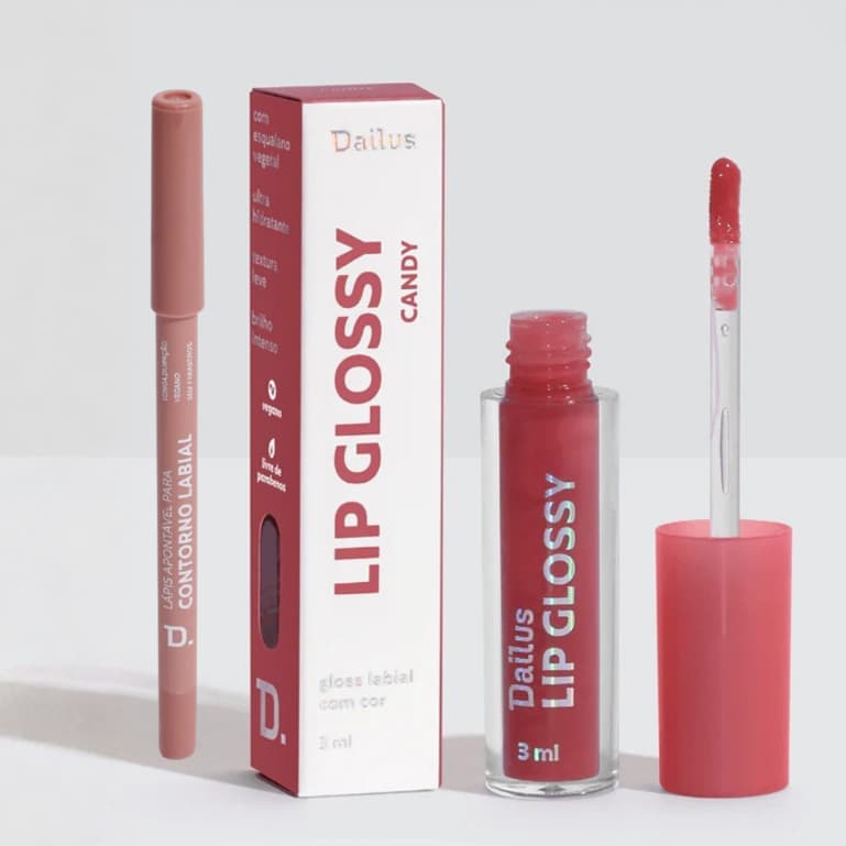 Kit Dailus Lápis Contorno Labial + Lip Glossy Vegano