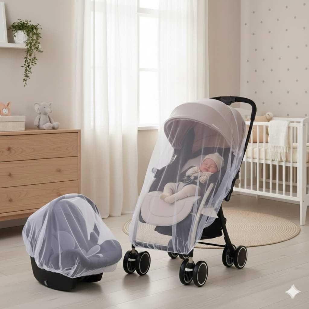 Mosquiteiro Universal  Em Tule Para Carrinho, Bebê Conforto