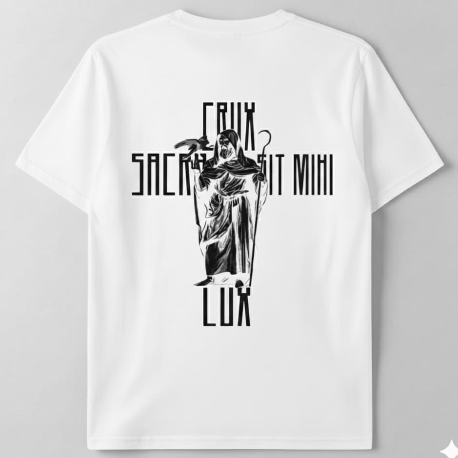 Camiseta São Bento Masculino Feminino Blusa Unissex Católica Santo 100% Algodão