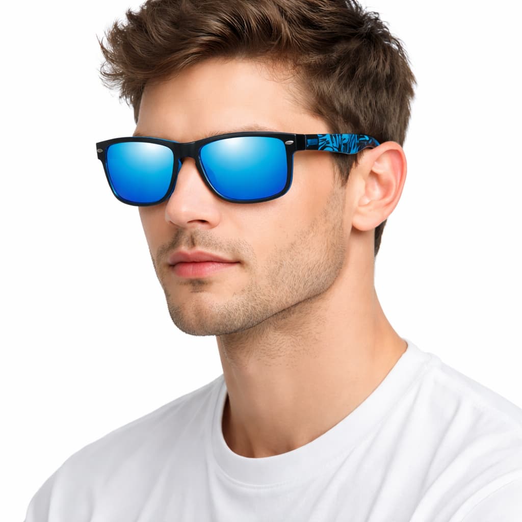 Óculos Escuros Espelhado Praia Surf Polarizado Uv Iceman 253 Cor Azul/espelhado