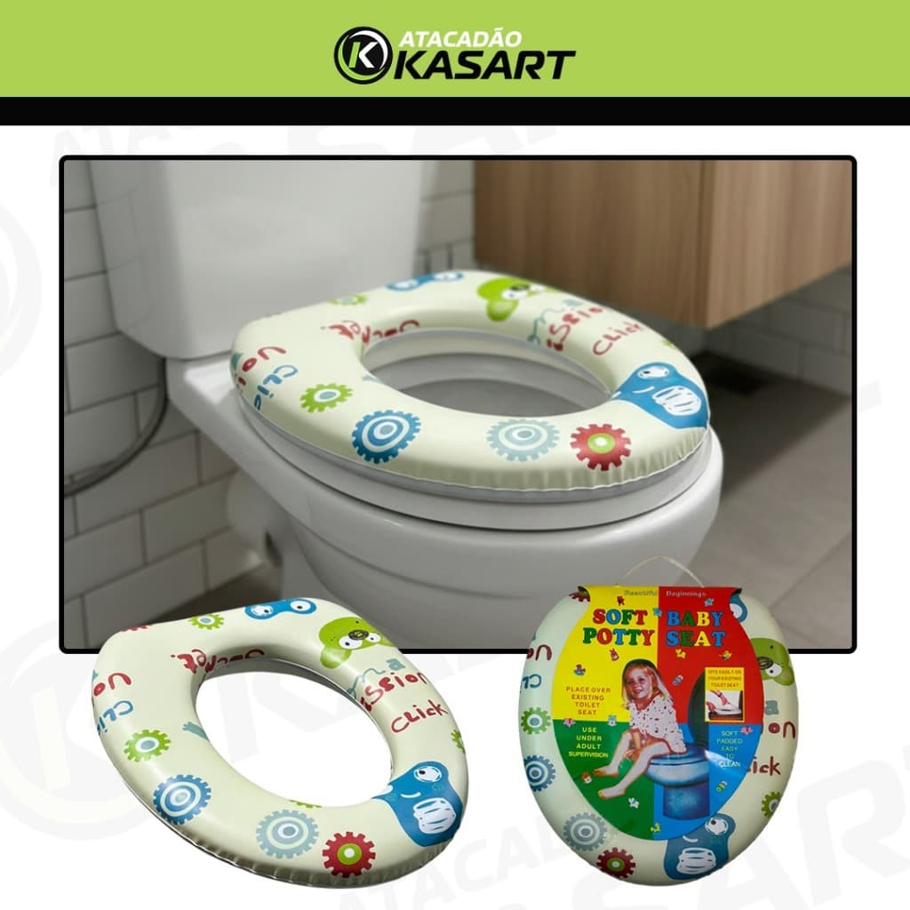 Assento Redutor Vaso Sanitário | Infantil Almofadado | Adaptador Universal | Tampa Infantil Banheiro