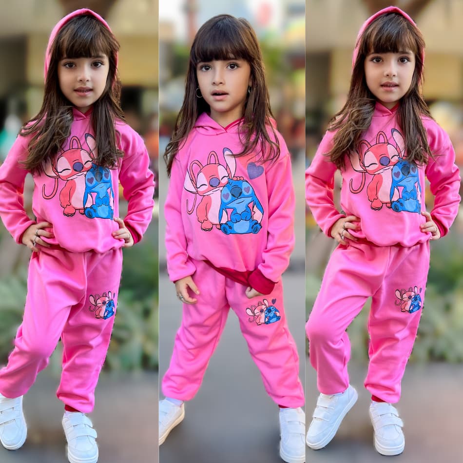 Conjunto De Menina Infantil De Frio Moda Juvenil Lançamento Kit Inverno Calça E Casaco