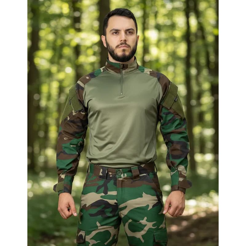 Camisa Combat Shirt Safo Woodland UV50+ Ripstop