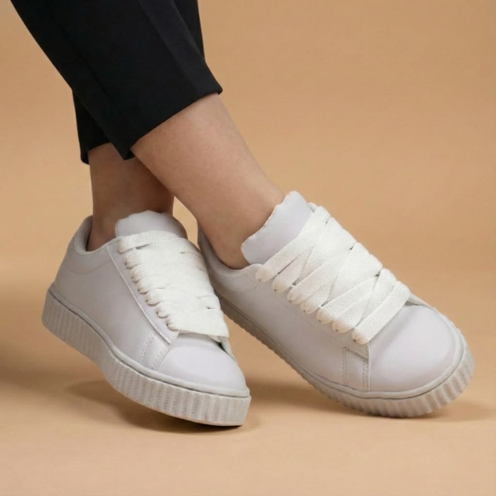 Tênis Feminino Casual com Sola Emborrachada Alta Detalhes Serrilhados e Conforto Garantido