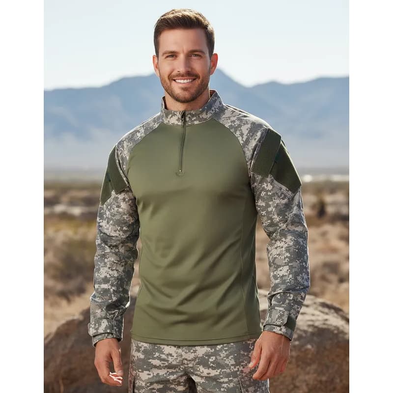 Combat Shirt Digital Desert bolsos funcionais proteção UV50+