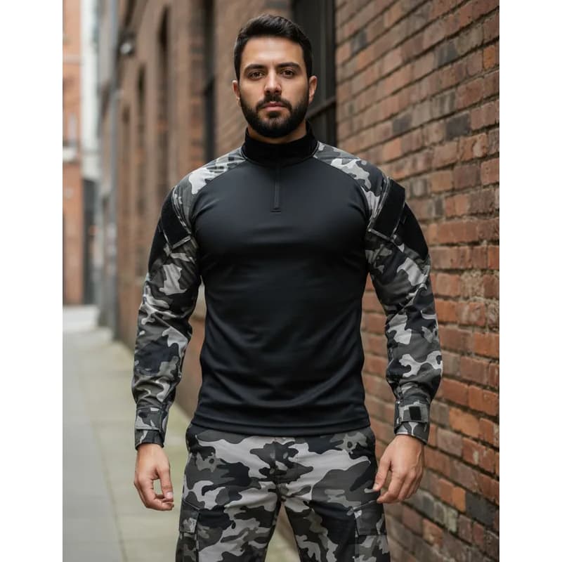 Camisa Combat Shirt Choque Black Safo UV50+ Ripstop Profissional