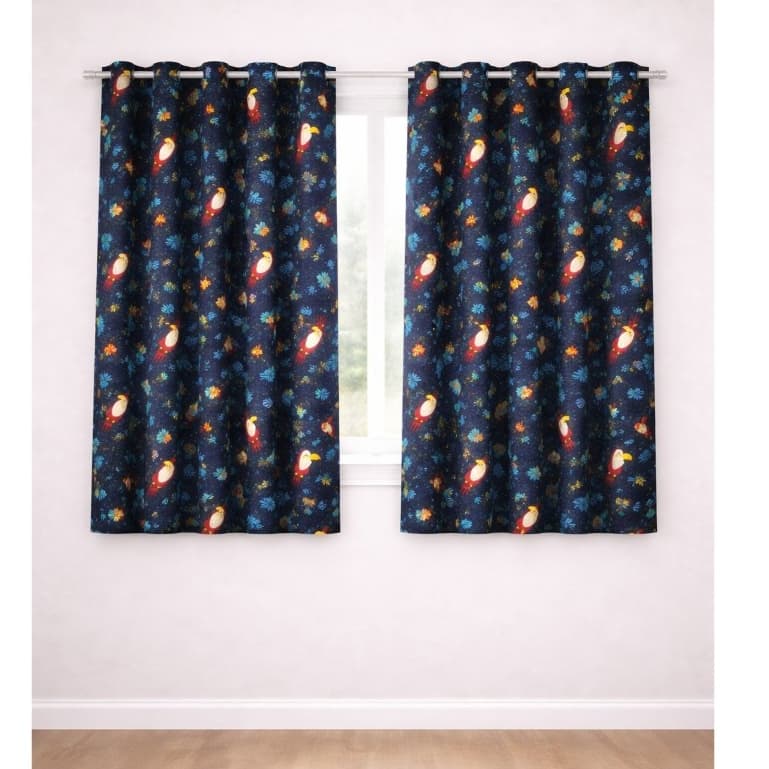 Cortina Estampada Infantil 2,00 x 1,45CM Meninas/Meninos Quarto Decoração