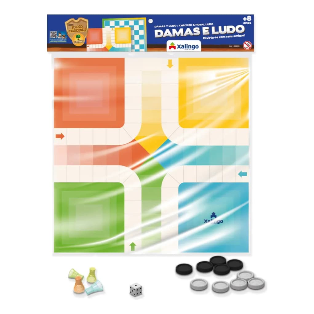 Jogo De Tabuleiro Damas E Ludo 40 Peças Xalingo