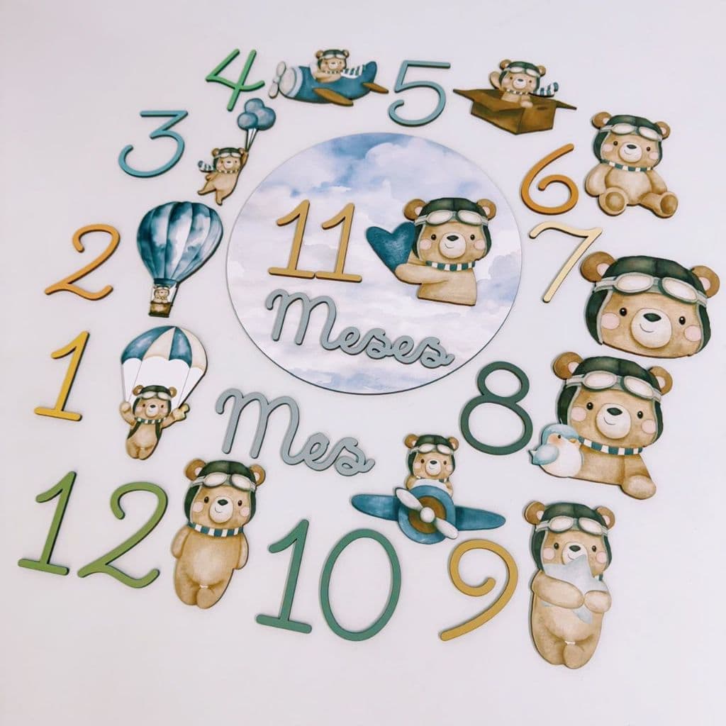 Kit Mesversário - Ursinho Aviador Menino