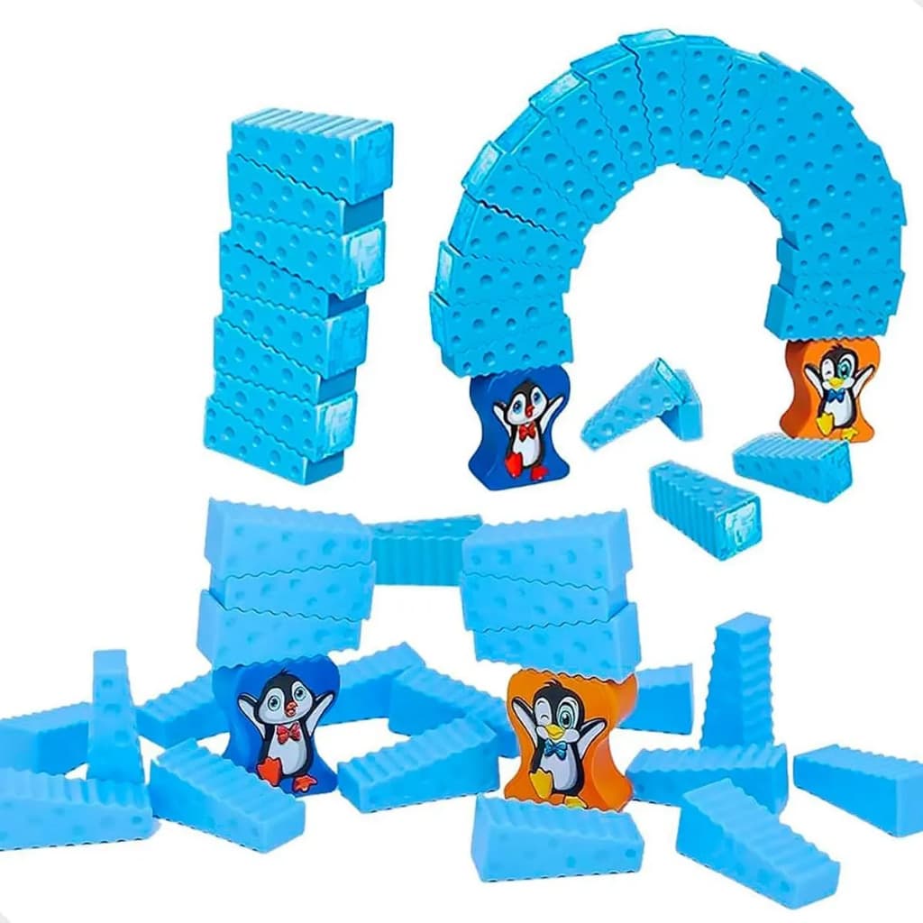 Jogo De Mesa Pinguim Equilibrista Bloco De Gelo Brinquedo