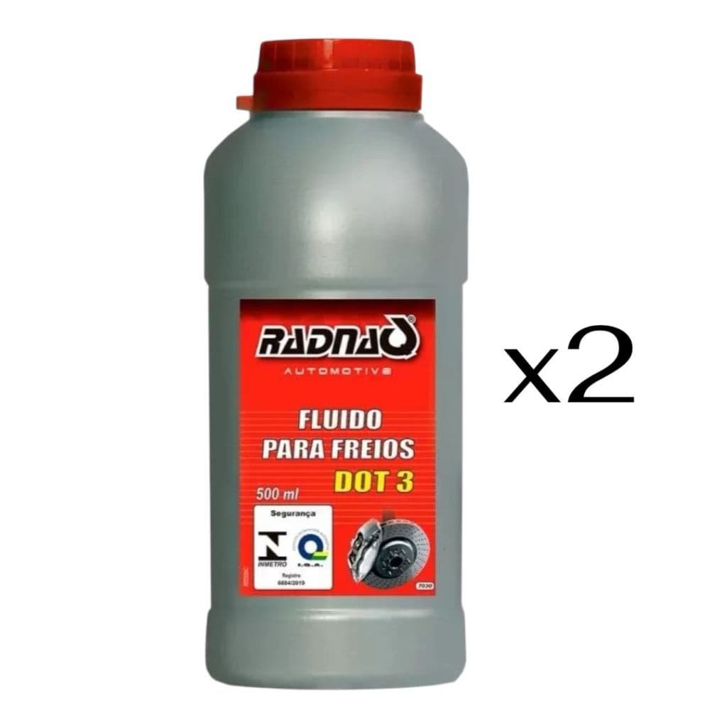 Kit Fluído Óleo de Freio Dot3 500ml Radnaq 2 unidades