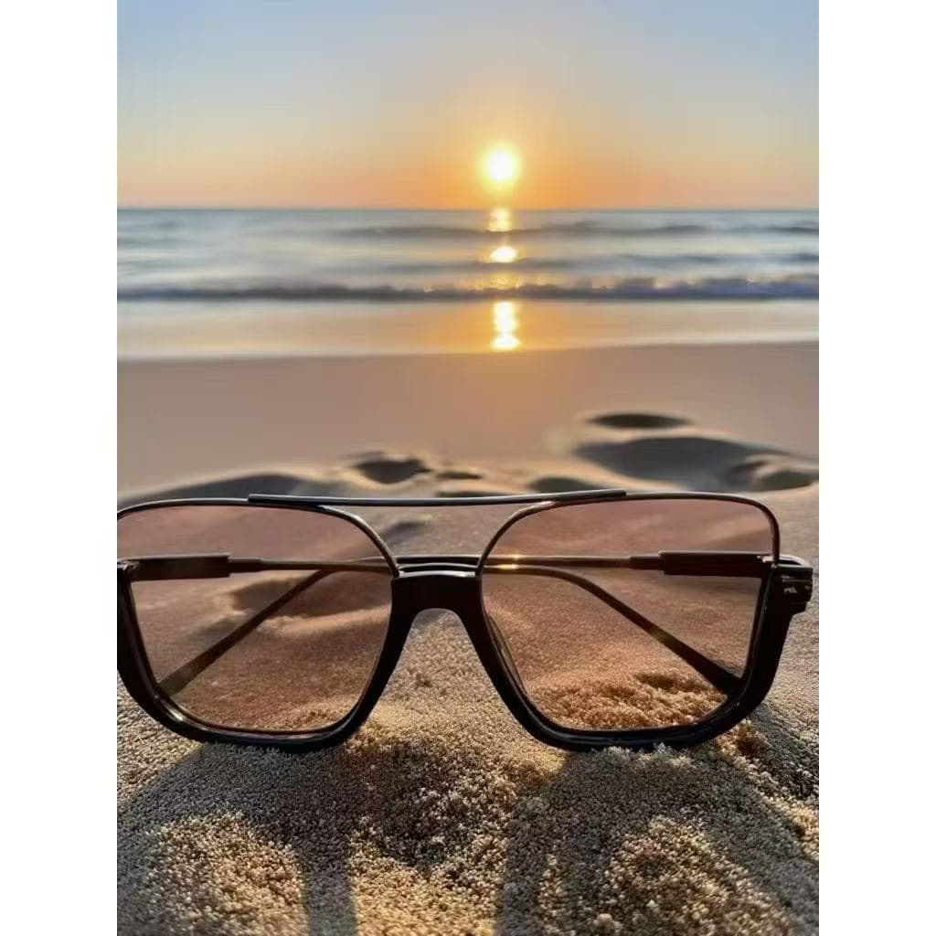 Oculos de sol lancamento modelo vintage quadrado H5613 com estojo