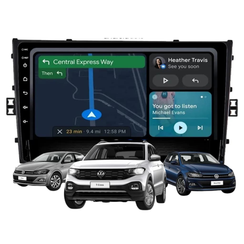 Central Multimídia Android Polo T-cross Virtus Nivus CarPlay GPS