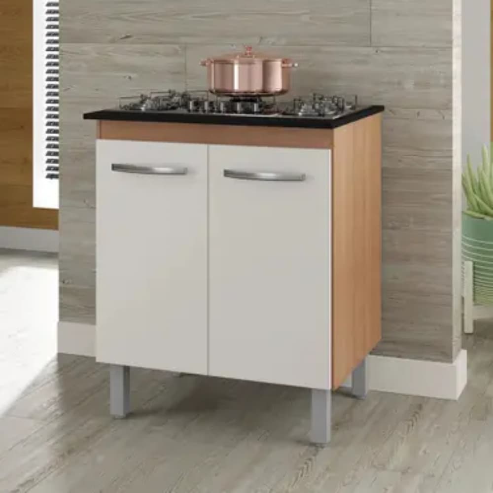 Fogão Cooktop  + Balcão Jade MDP Savana / 4 Bocas Chamalux Bivolt a Gás Acendimento Elétrico
