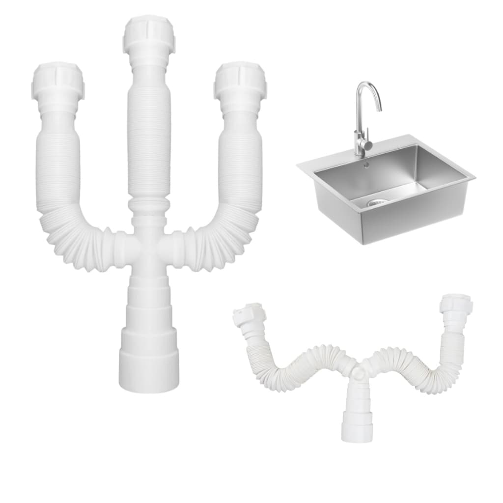 Sifão Extensível Universal Duplo Triplo Plasbohn Pia Cozinha Tanque Banheiro Resistente Agua Quente