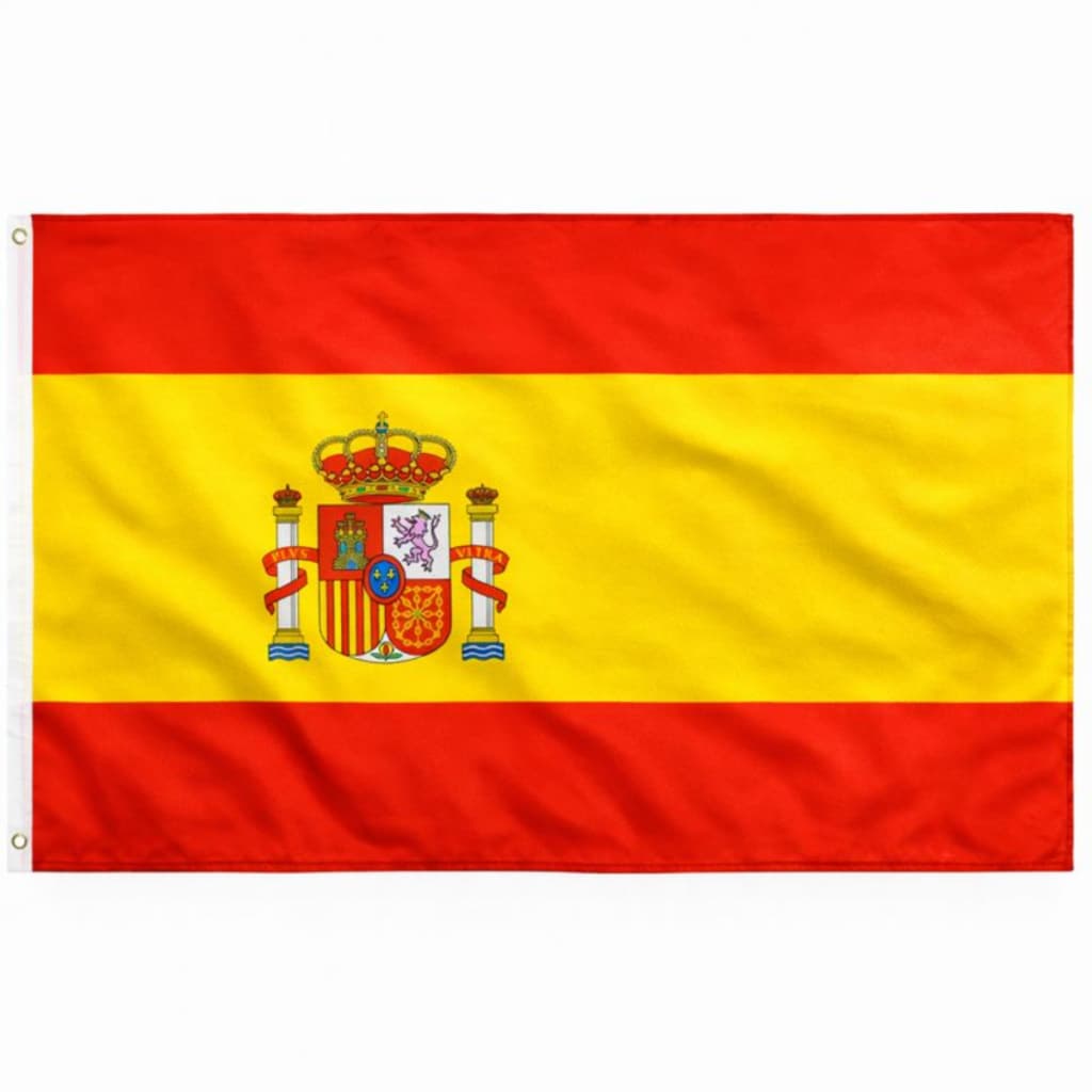 Bandeira Oficial Espanha C/Anilhas 90 cm x60 cm Cores Fortes