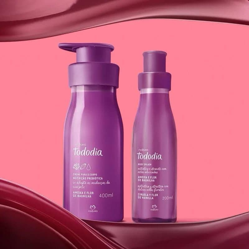 Kit Hidratante 400ml + Body Splash 200ml Natura Tododia Ameixa e Flor de Baunilha