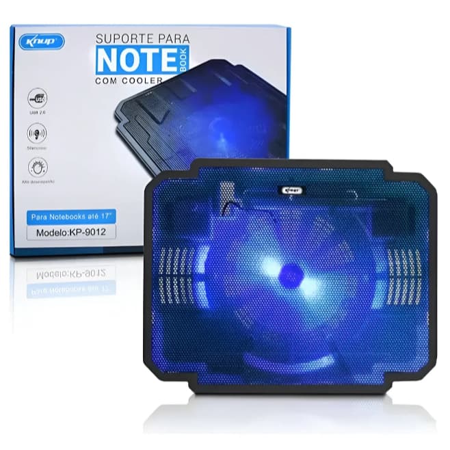 Suporte Base Cooler Led Suporte Notebook Universal17 Kp-9012 Suporte para Notebook Cooler Base Mesa Led Usb Robusto