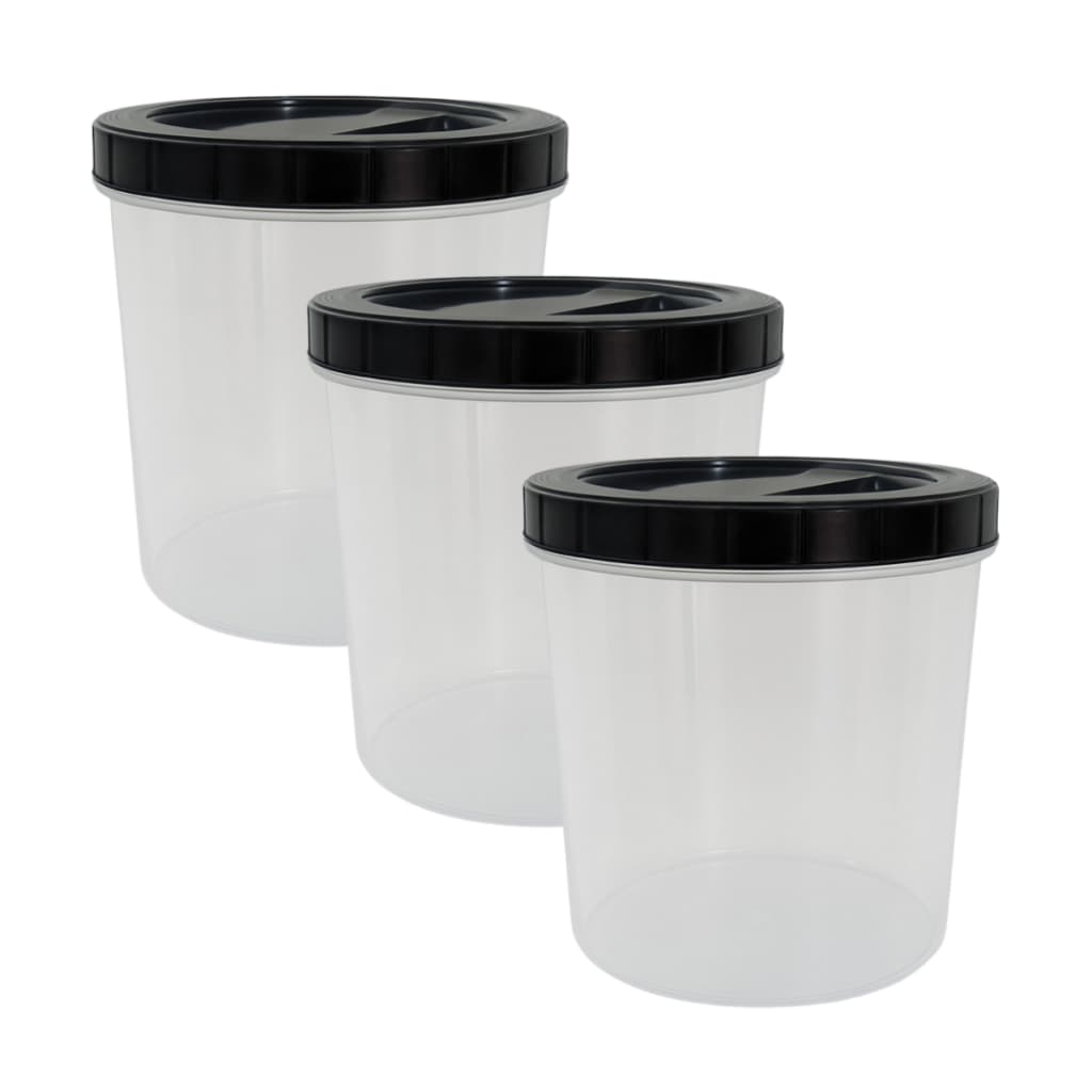 Kit 3 Potes 2Lts com Tampa de Rosca Pote Plástico Transparente para Alimentos e Cozinha
