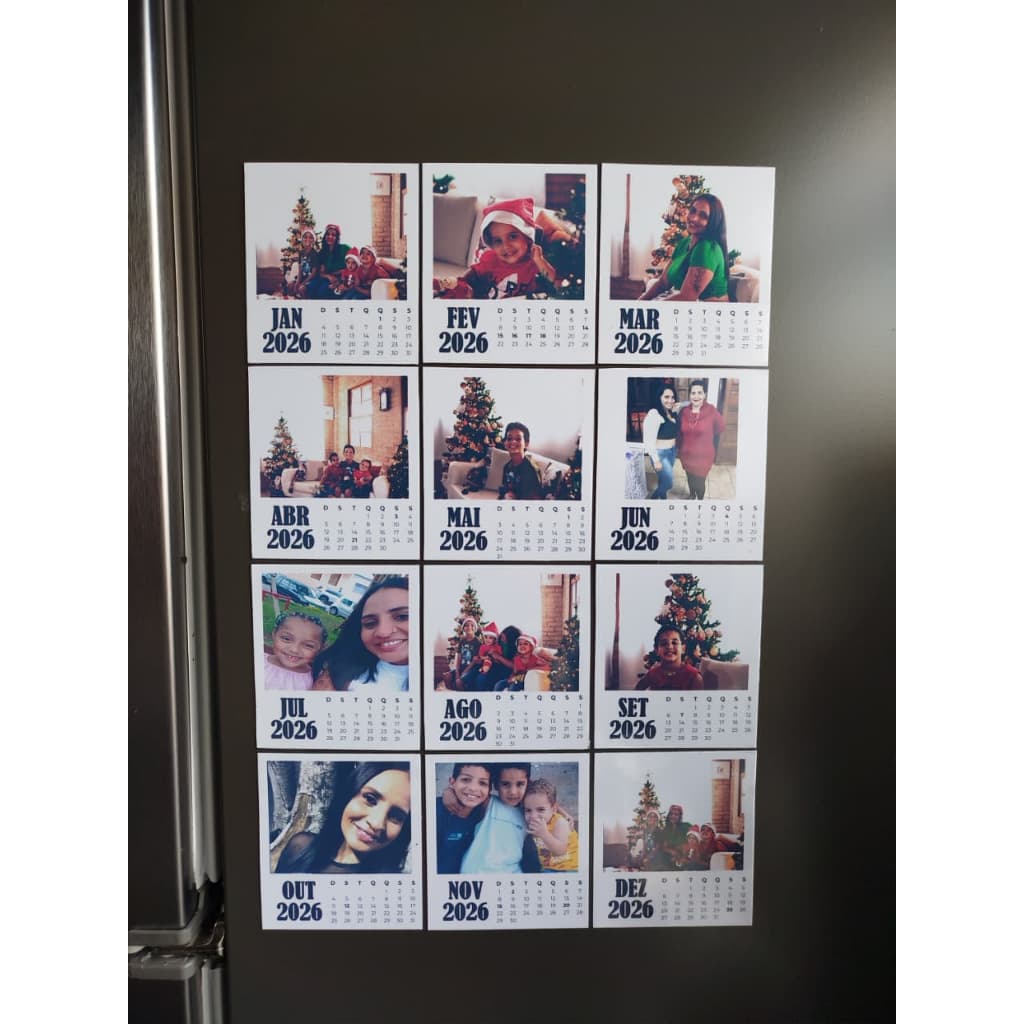 Calendário De Geladeira 2026 Ímã Personalizado 12 Meses - 8,6*7*6