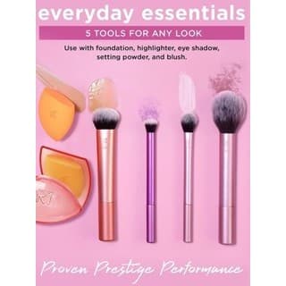 Kit Real Techniques Everyday Essentials – 5 Ferramentas para Base, Olhos e Blush