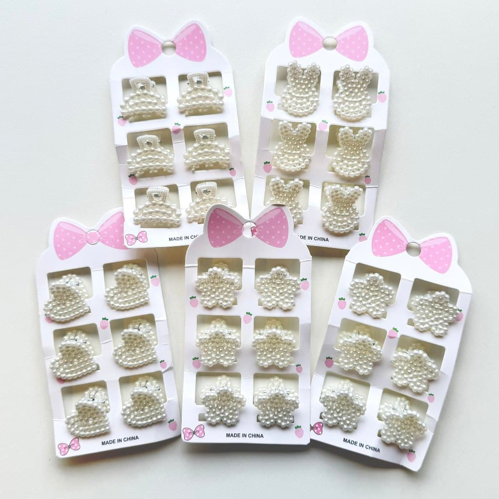 Kit 6 ate 36unidades Presilha de cabelo pequeno fofa com pérolas para meninas，mulhers