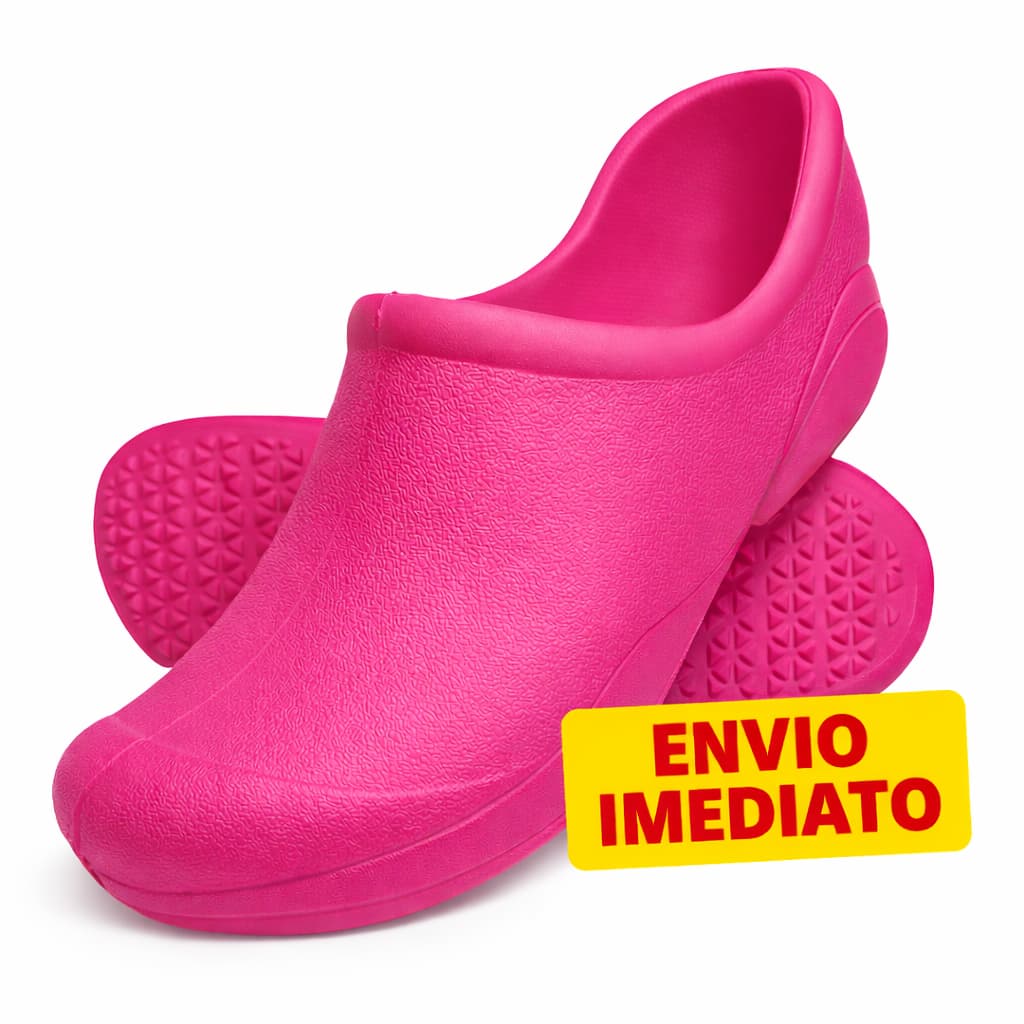Sapato Hospitalar Profissional Antiderrapante Unissex micro expandido rosa envio o imediato ideal para trabalho leve