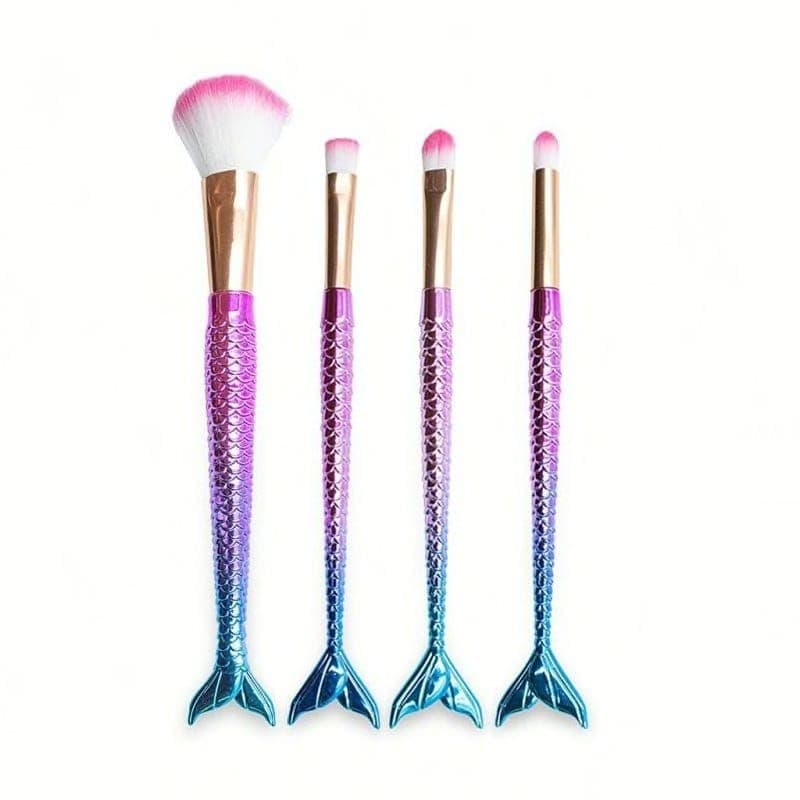 Kit 4 pincéis Cerdas Super Macias Cauda de Sereia