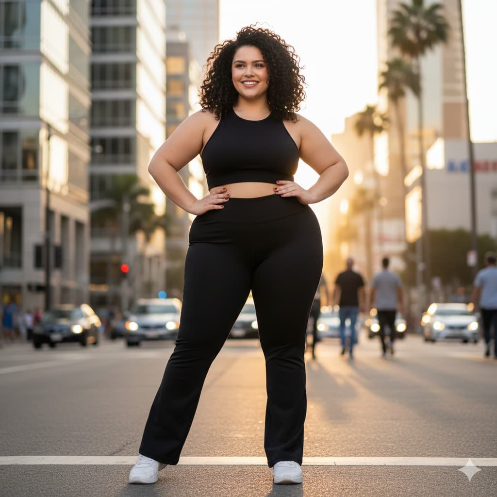 Calça Legging Plus Size Bailarina Flare Modela bumbum Cintura Alta P ao G3 Promoção