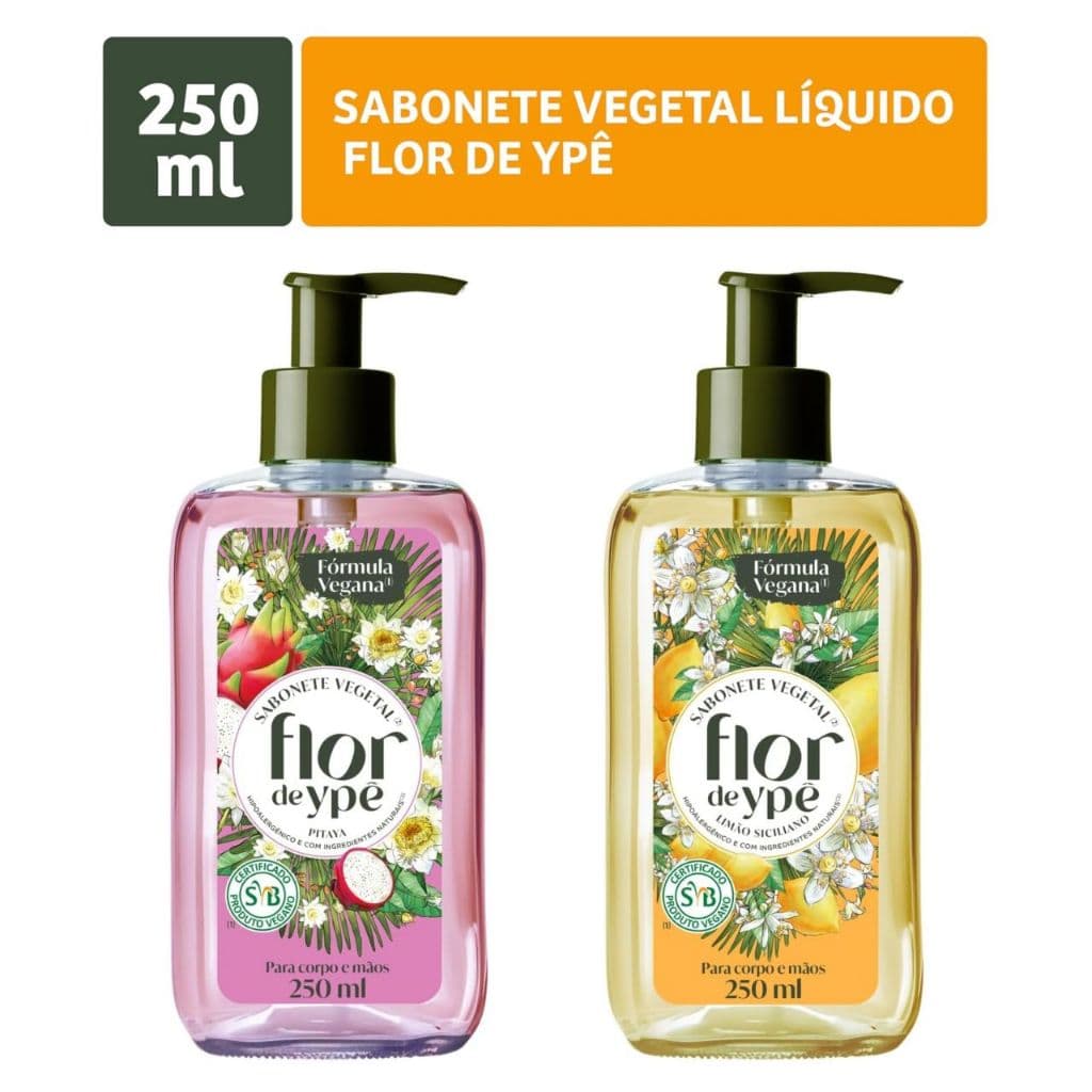 Flor de Ypê Sabonete Líquido Vegetal 250ml - Envio Imediato