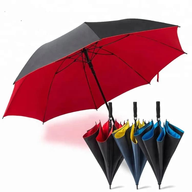 Guarda Chuva Automático Grande Tecido Hastes de Fibra de Vidro Reforçado Contra Vento