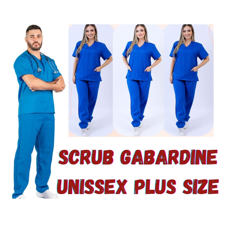 Conjunto de Pijama Gabardine Unissex PLUS SIZE - Profissional, Saúde, Geral