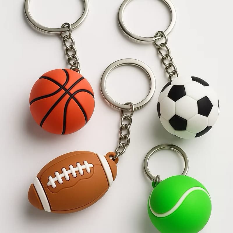 Chaveiros Silicone Bola, Futebol, Futebol Americano, Basquete e Tênis | Porta-Chaves e Mochilas | Presente